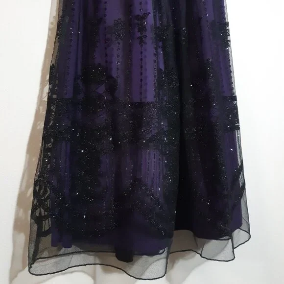 Candy Couture Purple & Black Sequin Cocktail Dress Size Medium - Picture 2 of 10